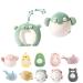 JOYRAVO 2-in-1 Travel Pillow for Kids - Soft and Adorable Animals Plushie That Converts into a U-Shaped Neck Pillow for Ultimate Comfort During Airplane Car Train Bus Trip - Green Fish