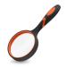 MJIYA Magnifying Glass, 8X Handheld Reading Magnifier for Kids and Seniors, Non-Scratch Quality Glass Lens, Shatterproof Design(75mm, Orange)