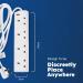 DESIRETECH White Electric Extension Lead 4 Gang 2 Metre | 2m Long Cable | UK Plug 3 Pin Socket Outlet & Dr. Beckmann Carpet Stain Remover | Removes New and Dried-in Stains | Includes Applicator Brush - Buy Online on GoSupps.com