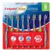 Colgate Total Whole Mouth Health Advanced Whitening Soft Floss Tip Bristles Wraparound Cheek and Tongue Cleaner Spiral Bristles - 8 Toothbrushes