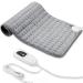 haoxuandianzi Heating Electric Pad for Back, Shoulders, Abdomen, Legs, Arms, Electric Fast Heat Pad with Heat Settings, Auto Shut Off (12" x 24''), Silver Gray