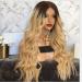 BGHJUE African Wig Yellow Long Roll Hair Synthetic Lace Front Wigs For Black Women Soft Hair Heat Resistant Hair