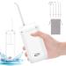 Portable Water Flosser for Teeth with 5 Jet Tips 3 Modes Professional Cordless Cleaner Picks for Teeth Cleaning IPX7 Waterproof Mini Rechargeable Power Floss Oral Irrigator for Travel & Home White