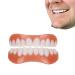 1 Pair Fake Teeth Replacement Removable Denture, Upper and Lower Instant Denture Veneers, Teeth Whitening Temporary Denture for Men and Women