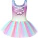 Arshiner Little Girls Sparkly Sequin Ballet Tutu Dress - Rainbow, 6-7 Years - Buy Online on GoSupps.com
