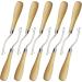 ROYHOO 10PCS Wooden Bent Latch Hook Tool Knitting Tool Needle Hook with Wood Handle for Crafts Carpet