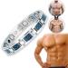 Titanium Power Magnetic Bracelet Magnetic Lymph Purifying Bracelet Titanium Slimming Therapy Magnetic Bracelet Magnetic Bracelet for Men Relieve Arthritis Pain (Silver-Blue 1pc)
