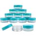 150 Clear 3G/3ML Round Jars with Teal Blue Lids Perfect for Scrubs Oils Creams & More | BPA Free | International Shipping Available - Buy Online on GoSupps.com