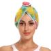 Lemon Orange Fruit Hair Towel 2 Pack Super Absorbent Hair Drying Towel Quick Dry Hair Turbans Head Towel with Button Twisty Wrap for Women Girls