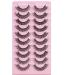 10 Pairs 20mm Cat Eye Faux Mink Lashes - Fluffy Wispy D Curl Volume DH06-05 | Shop Quality False Eyelashes Online - Buy Online on GoSupps.com