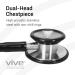 Vive Precision Dualhead Stethoscope - Diaphragm Bell for Nurses, ER, Cardiology, Veterinary - Black - Buy Online on GoSupps.com