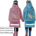 QTECLOR Kids Raincoat Jacket Age 6-13 | Cartoon Rain Poncho with School Bag Cover - Buy Online on GoSupps.com