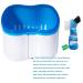 Denture Brush Retainer Case with Basket - Blue | Denture Cups Bath Container for Travel - Mouth Guard & Night Guard Holder - Buy Online on GoSupps.com