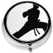 Karate Men Round Pill Box | 3 Compartment Mini Travel Organizer | Portable Medicine & Vitamin Holder - Buy Online on GoSupps.com