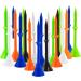 FINGER TEN Golf Tees 3 1/4 Inch Unbreakable Plastic Tee Value Pack - Pro Upgrade Step Up Long 83mm Colored Set (24 Pack) - Buy Online on GoSupps.com