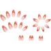 Justotry 24 Pcs Short Dark Orange French Stiletto Press on Nails with Glue - Almond Fake Nails for Women - Buy Online on GoSupps.com