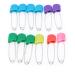 IDWT Baby Safety Pins DIY Craft Diaper Nappy Pin Plastic Head Safety Locks Colorful for Jewelry Making for Laundry Needle for Blankets(12 bread head colored pins)