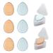 Andiker 6Pcs Finger Powder Puff Drop-Shaped Make Up Sponges Reusable Mini Powder Puff Wet Dry Makeup Tool for Foundation Concealer Cosmetic Cosmetic Sponge for Women Girls (blue+skin color)