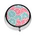 Pink Blue Citrus Slicesround Pill Box 3 Compartment Round Pill Box Organizer * Portable Travel Pill Box for Traveling.