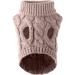 Cozy Khaki Dog Roll Collar Knitting Sweater - Winter Warmer for Small Medium & Large Dogs | XL Size Available - Buy Online on GoSupps.com
