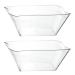 PLASTICPRO Disposable Elegant Wave Design Square Plastic Serving Bowls Heavy Duty for Party's Snack or Salad Bowl, Heavy Duty (4, Medium) 4 Medium