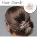 Bride Wedding Hair Comb Rhinestone Hair Clip Pin Pearl Bridal Headpiece for Women and Girls Rose Gold - Buy Online on GoSupps.com