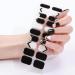 20Pcs Semi Cured Gel Nail Strips Black Self Adhesive Gel Nail Stickers Nail Wraps Gel Nail Strips Full Wraps Nail Art Stickers Gift with Nail File & Stick-UV/LED Lamp Required