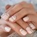 Nude Gold Line Medium Square Glossy False Nails - 24pcs | International Shipping Available - Buy Online on GoSupps.com