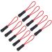 Zipper Pendant 50 Pack Zipper Extraction ZIP Puller Zipper Extraction For Backpack Schoolpack Clothing Sportswear Nylon Red