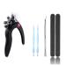 6Pcs Adjustable Acrylic Nail Clipper Tools  Stainless Steel Nail Trimmer  Nail Tip Cutter for False Nail Art Manicure (Black)