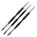 Nail Art Brushes Set 3Piece Professional Gel Nail Brushes Builder with Double Ended Design Paint Pen Drawing Fine Liner Nail Art Varnish Tool for DIY Polygels Manicure ombre Brushes Size (8/9/12mm)