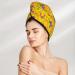 Hair Towel Wrap - Quick Drying Towel Turban with Button | Mardi Gras Crayfish & Fleur De Lis Design - Buy Online on GoSupps.com