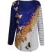 Fashionable Women's Sweater Dress - Casual V-Neck T-Shirt Butterfly Print Long Sleeves Summer Size 42 Blue XXL - International Shipping - Buy Online on GoSupps.com