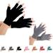 2 pairs arthritis gloves support for compression gloves and warmth for hands finger joint relief of pain in rheumatoids arthrosis RSI carpal tunnel (l) l pure black + gray