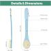 Long Handle Body Back Scrubber - Exfoliating Shower Brush Light Blue - Buy Online on GoSupps.com