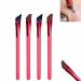 4D Hair Stroke Brow Stamp Brush, 4PCS Multifunctional Eyebrow Brush, Square Makeup Brush and Extra Fine Beveled Eyebrow Brush or Filling Eyebrows and Concealer (Brown and Black)