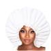 VEABEST Jumbo Extra Large Shower Cap 2 Pack - Reusable Waterproof Bath Hair Cap for Women with Thick Long Hair, Locs, Braids - Adjustable, Black and White - Buy Online on GoSupps.com