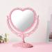 RECEESOON Pink Heart Mirror Double Sides  Vanity Makeup Mirror for Desk  Pink Vintage Mirror  Coquette Danish Pastel Room Decor Aesthetic