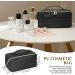 Aucuu Premium PU Cosmetic Travel Bag- Large Capacity Waterproof Organizer, Geometric Black Design - Gift for Women - Buy Online on GoSupps.com