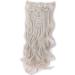 Silk-co Long Curly Wavy Hairpiece Extensions - 24 Inch Blond&Silver Grey - 8 Pcs Full Head, Heat Resistant Synthetic, 18 Clips - Clip in Hair Extension - Buy Online on GoSupps.com
