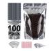 BELLE KR Mylar Bags for Food Storage with 7.5mil Thickness - Pack Of 100 (6"x9") Self-Stand-up Clear Mylar Ziplock Bags with Label Stickers -Resealable Bags for Packaging