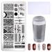 3-piece nail design stamping plate set with silicone stamp and scraper made of stainless steel nail art image templates set J16