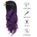 Buy Lila Long Wavy Ombre Synthetic Wig for Women - Black to Purple Curly Hair for Halloween & Daily Use - Buy Online on GoSupps.com