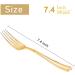 WDF 100 Piece Gold Plastic Forks - 7.4inch Disposable Cutlery for Parties, Weddings & Daily Use - Heavy Duty Gold Plastic Silverware for Desserts & Cakes - Buy Online on GoSupps.com