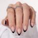 Bartbox French press on nails short artificial nails to stick on almond fake nails with nail glue 30 pieces short almond French artificial false nails for women and women Balck-59
