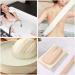 4-Piece Natural Loofah Exfoliating Back Scrubber Set with Long Wooden Handle - Double-Sided Bath Sponge Pad for Shower and Spa - Buy Online on GoSupps.com