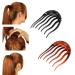 2 pieces of plastic bump it up hair use comb hair donut ponytail pads base hair maker braid hairstyle hair styling accessories for women girls (black + coffee)