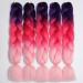 Showjarlly Jumbo Braid Art Hair Extensions - 24 Inch Ombre Kanekalon Braid - 5 Pack for Crochet Twist & Box Braids - Purple Peach & Light Pink - Buy Online on GoSupps.com
