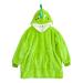 LOLANTA Dinosaur Shark Blanket Hoodie for Kids Warm Plush Sweatshirt Blanket for 3-12 Years Green 3-7 Years