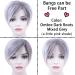 Dark Brown Mixed Grey Pixie Cut Wig with Bangs | BECUS Ombre Roots | Heat Resistant Synthetic | Fluffy Straight Style | Includes Wig Cap - Buy Online on GoSupps.com